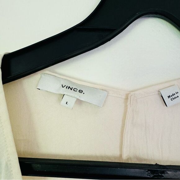 Vince Crossover Surplice Drop Shoulder Blouse Chiffon Top Size Large - Picture 6 of 8